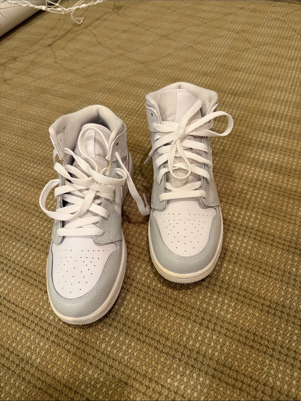 Nike Kids White & Light Gray High-Top Sneakers